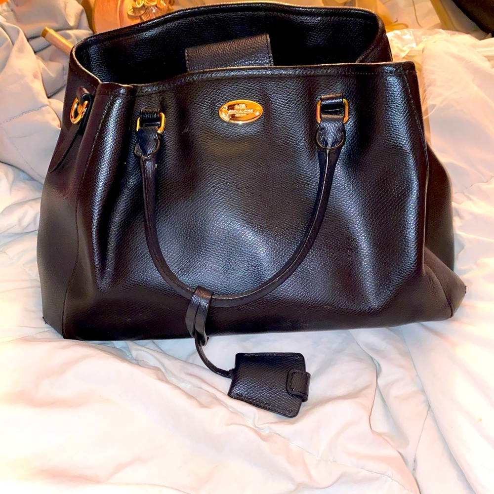 Coach black leather medium purse